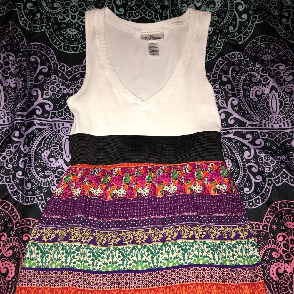 Elastic waisted mini dress